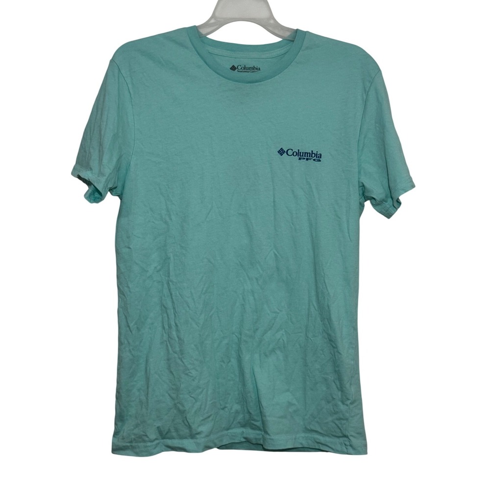 Columbia PFG Mens Performance Fishing Gear‎ Graphic T-Shirt Teal Aqua Medium